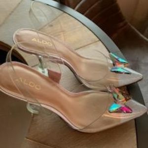 Butterfly bling stiletto heels